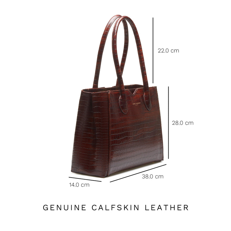 Isabel Bernard Honoré Cloe Kroko braun Handtasche IB25006-zoom-