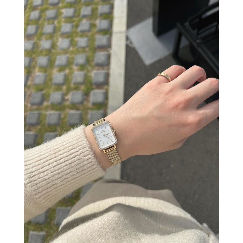 Daniel Wellington Petite Quadro damen Uhr Gold DW00100668-zoom-