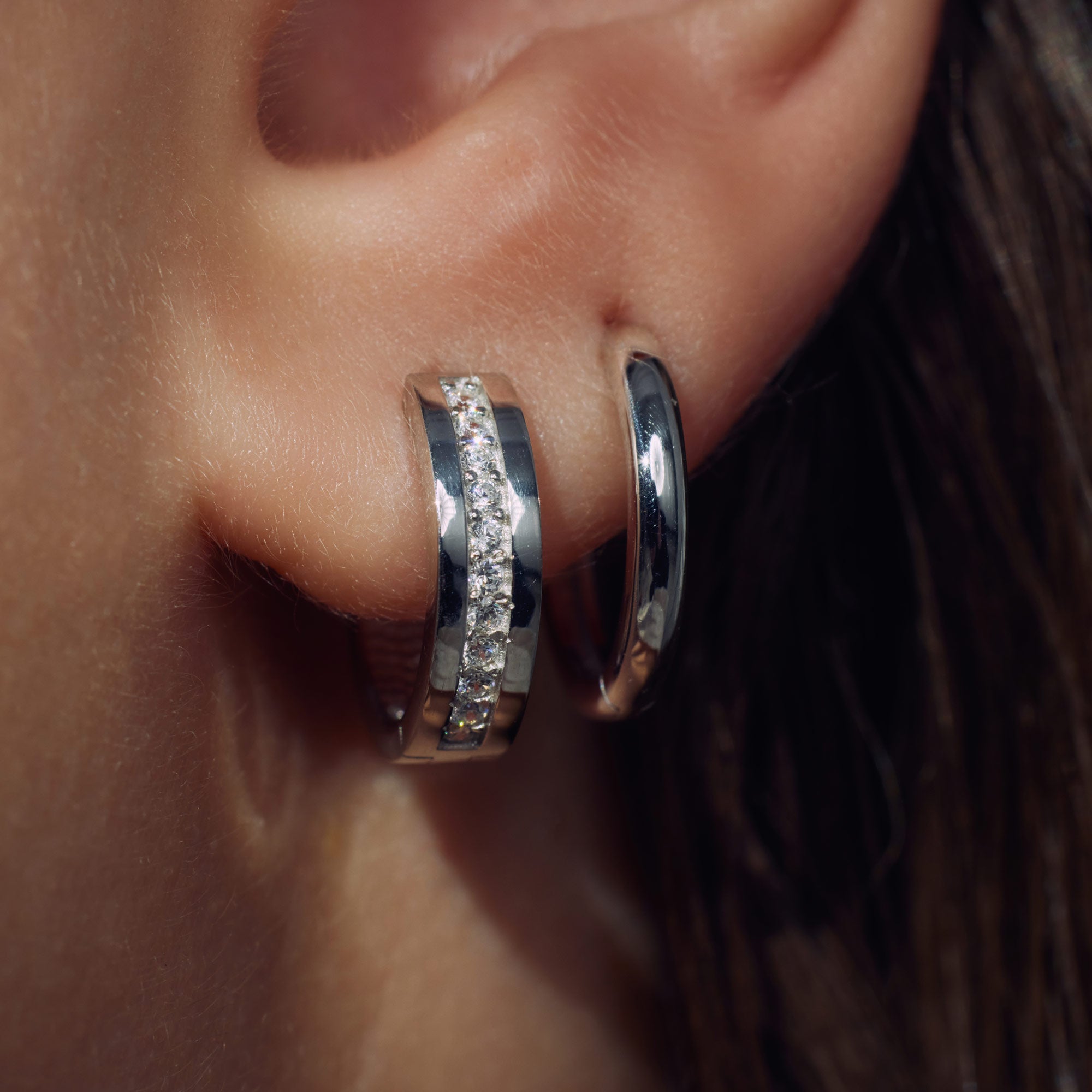 Parte Di Me Ponte Vecchio Santa Trinita 925 sterling Silver Hoop Earrings PDM36106