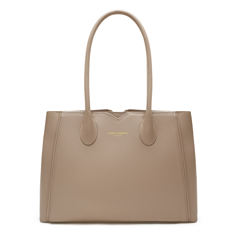 Isabel Bernard Honoré Cloe Taupe Handtasche aus Kalbsleder IB25016-zoom-
