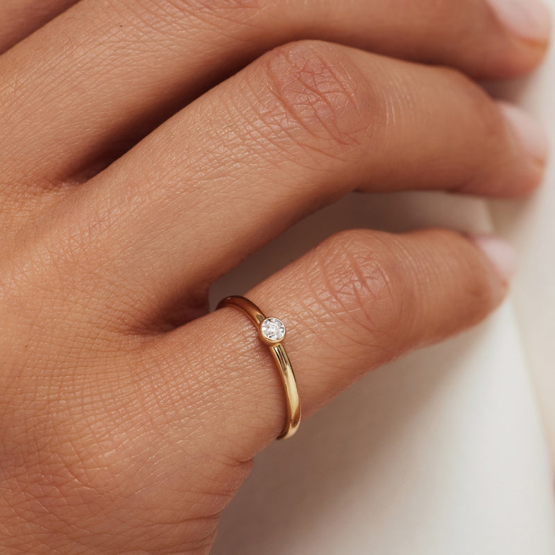 Isabel Bernard De La Paix Inaya 14 Karat | Gold Ring | Diamant 0.01 Karat | IBD330027-60-zoom-