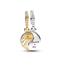 Pandora Moments 925 Sterling Silver Yin And Yang Charm 762678C01with14 Carat Gold Plating