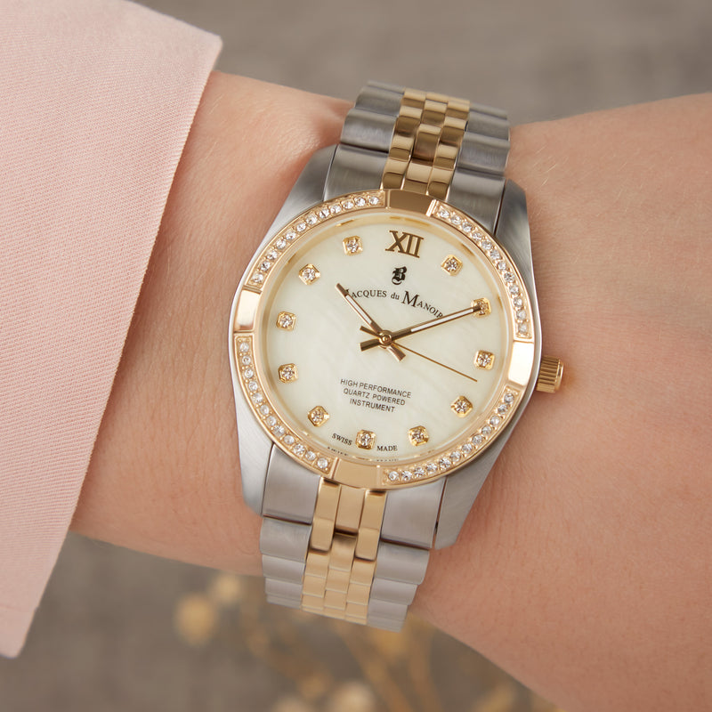 Jacques du Manoir Inspiration Prestige damen Uhr Gold/Silber JWL02002-zoom-