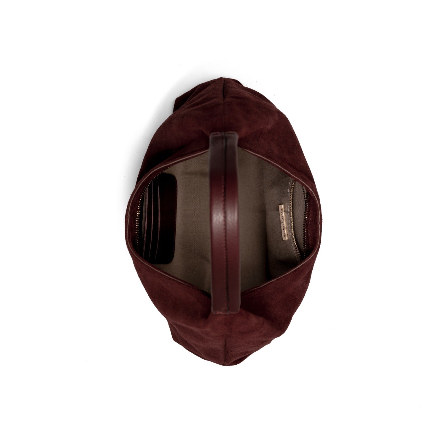 Isabel Bernard Honoré Grace mini dark bordeaux suede handbag IB21132-152