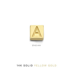 Isabel Bernard Le Carré Felie 14 Carat Golden Initial Charm cube IB340043