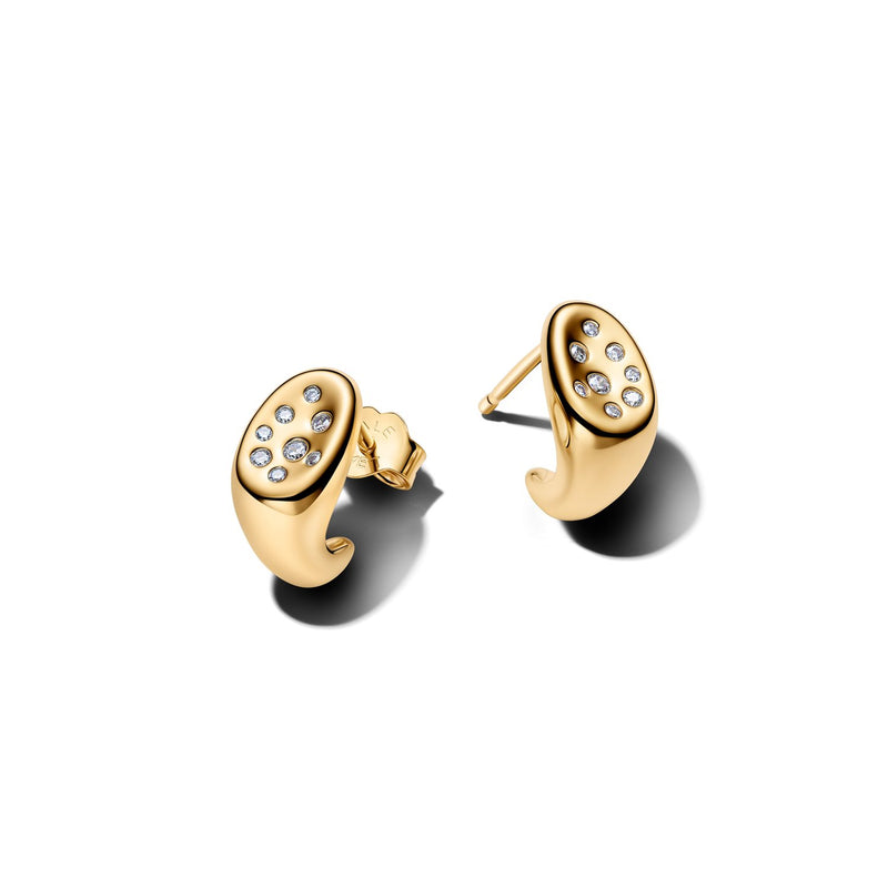 Pandora Essence Vergoldete Organisch Geformte Stone-Set Ohrstecker 264661C01-zoom-