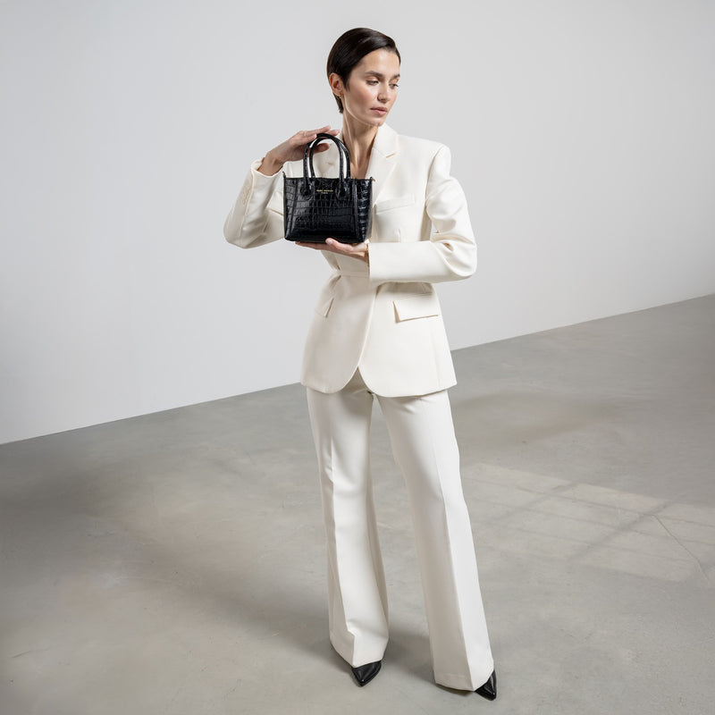 Isabel Bernard Honoré Cloe Mini Kroko Schwarz Kalbsleder Handtasche IB21124-201-zoom-