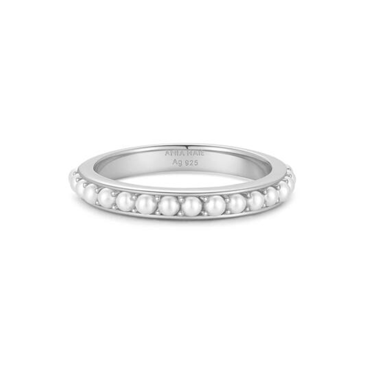 Ania Haie Reimaginer 925 Sterling Silver Shell Pearl Beaded Ring AH-R069-03H-54