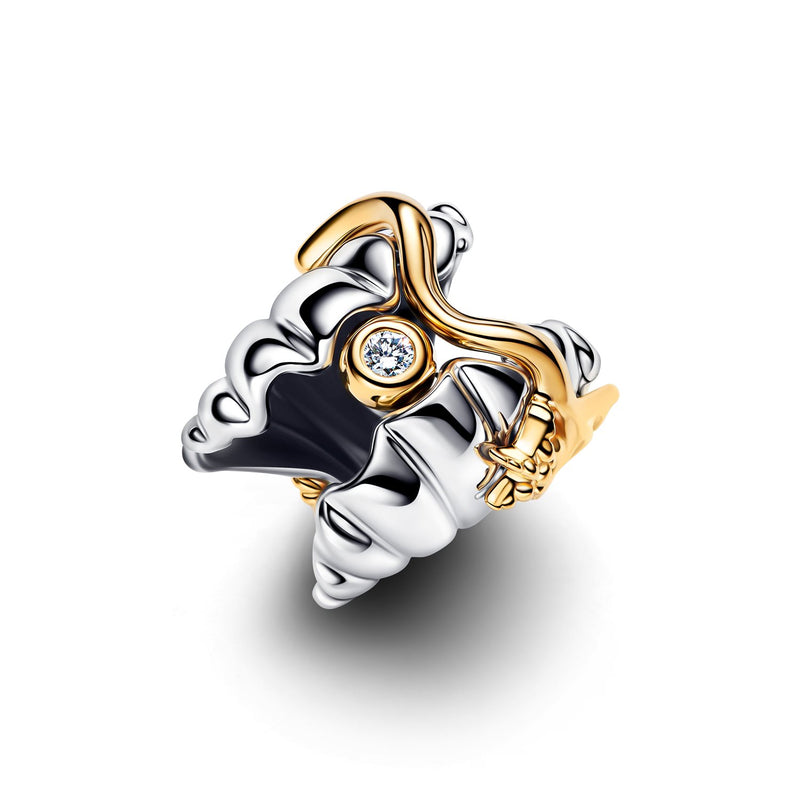 Pandora Disney Vergoldeter 0.012 ct TW Lab-Grown Diamond Disney Prinzessinnen Ariel Muschel Zweifarbiger Charm 764403C01-zoom-