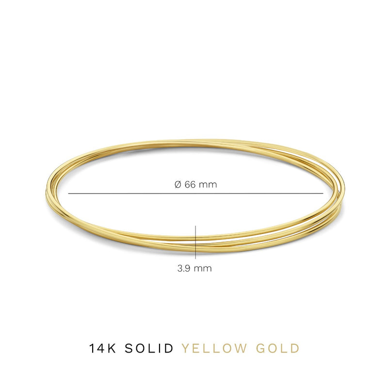 Isabel Bernard Cour d'Honneur Adora 14 Karat | Gold Bangle Set IB320110-zoom-