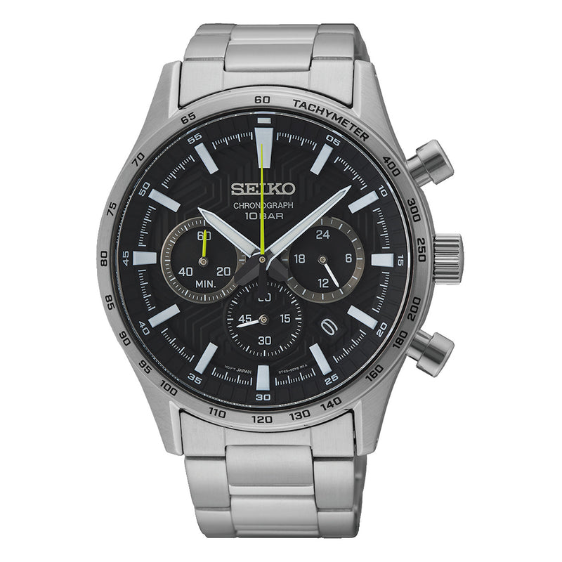 Seiko Chronograph herren Uhr Silber SSB413P1-zoom-