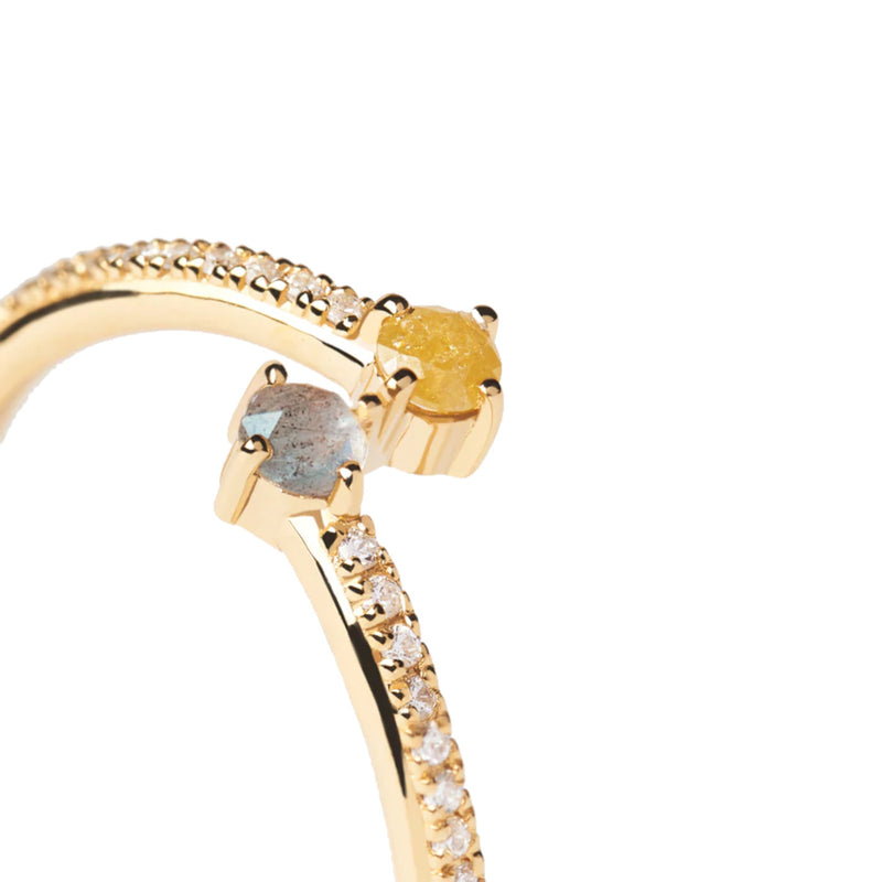 P D Paola Juno 925 Sterling Zilveren Goudkleurige Villa Ring met 18 Karaat Gouden Plating AN01-647-12-zoom-