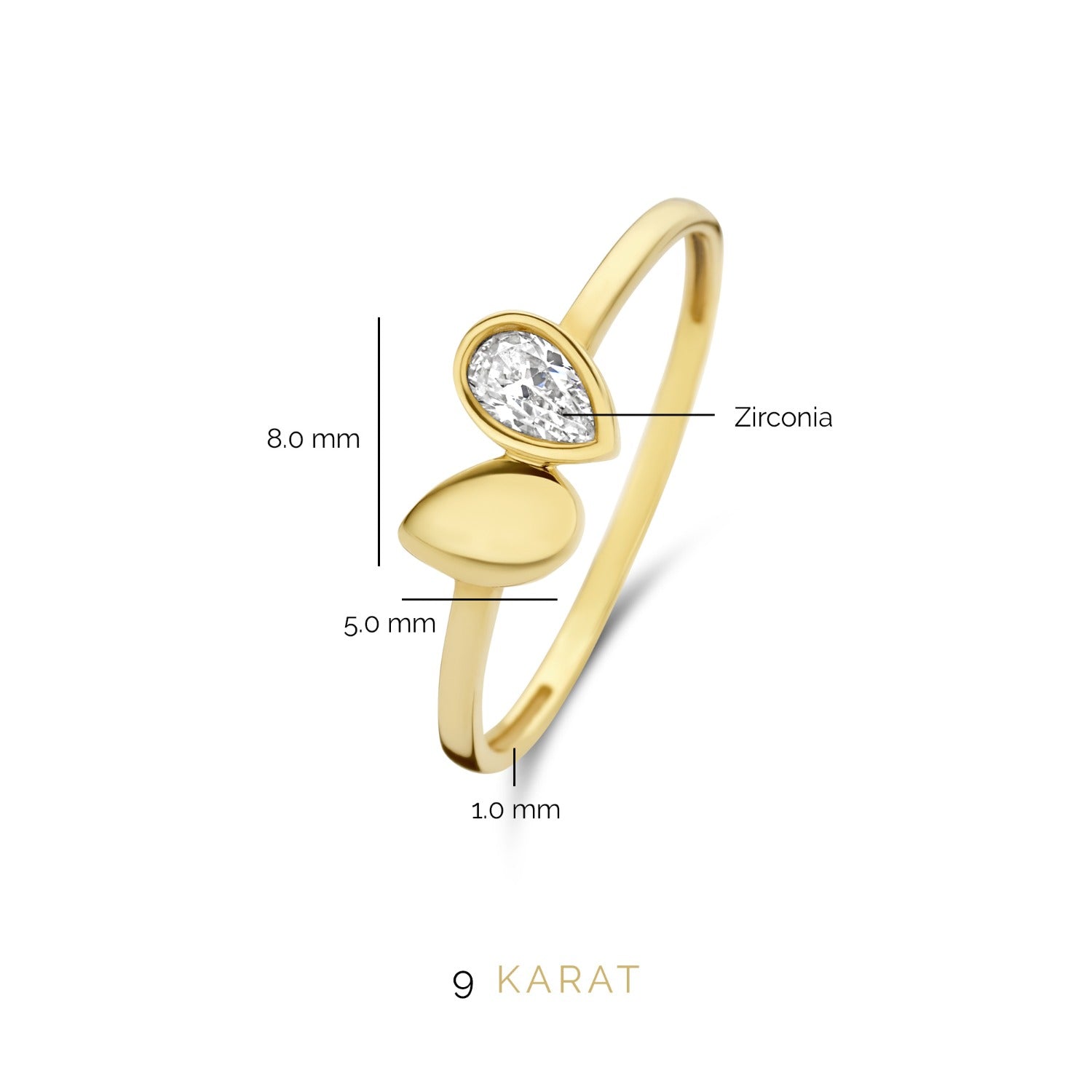 Beloro Jewels Monte Napoleone Natalia 9 carat gold Ring BO330005-52