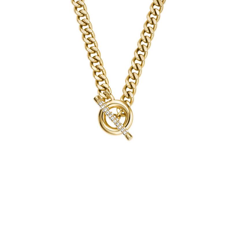 Fossil Carlie T-Bar Stainless Steel Women's Necklace JF04956710-zoom-
