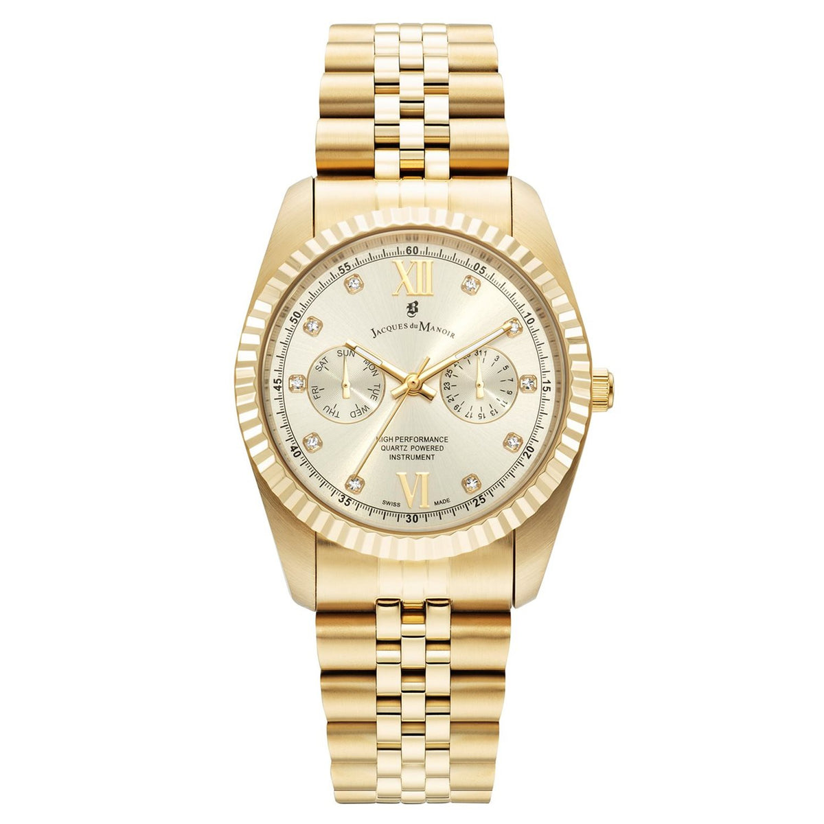 Jacques du Manoir Inspiration Multifunction Gold-Coloured Stainless Steel Unisex Watch JWN06103