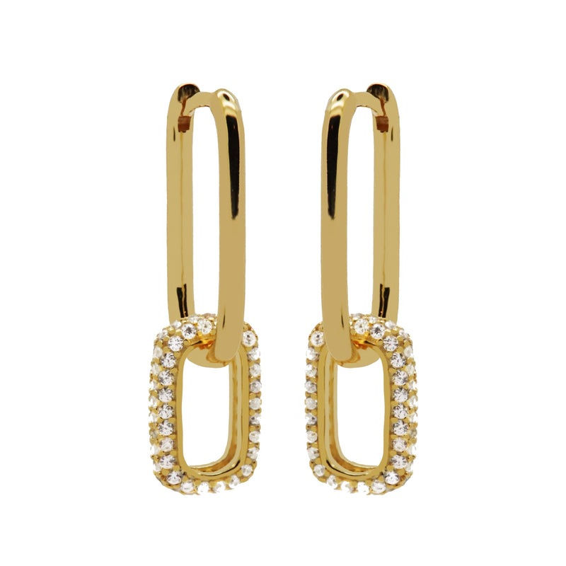 Karma 925 Sterling Silberen Goldfarbene Zirconia Densely Creolen H232GP-zoom-