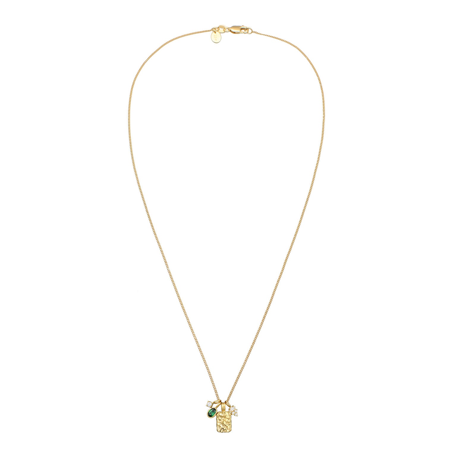 Elli 925 Sterling Silver Coin Necklace Gold plated with Zirconia 2004-BF-0008128-001