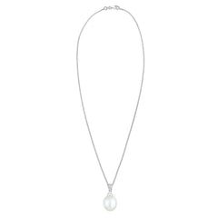 Elli 925 Sterling Silver Pearl Necklace with Diamond (0.04 ct) 2004-BF-0007551-001