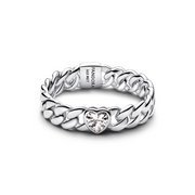 Pandora Timeless 925 Sterling Silver Cuban Switch Ring 194386C01-52