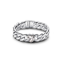 Pandora Timeless 925 Sterling Silver Cuban Switch Ring 194386C01-52