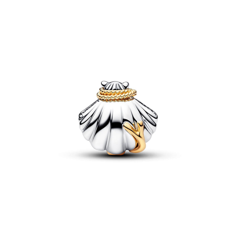 Pandora Disney Vergoldeter 0.012 ct TW Lab-Grown Diamond Disney Prinzessinnen Ariel Muschel Zweifarbiger Charm 764403C01-zoom-
