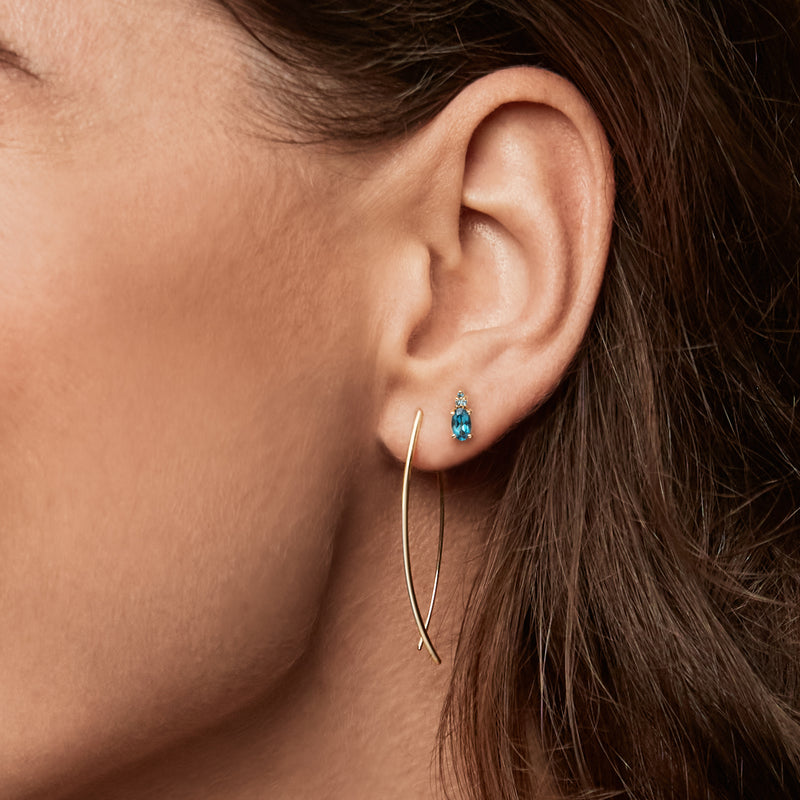 Jackie Gold 14K Golden Ear Studs JKE24.449-zoom-