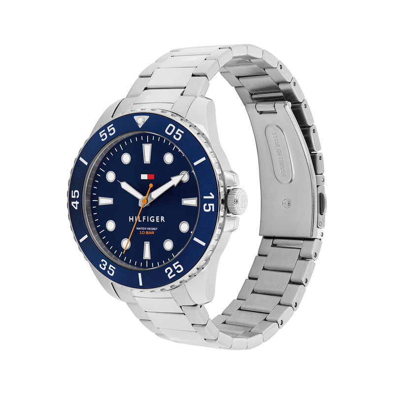 Tommy Hilfiger Oceanic Silberne Und Blaue Herrenuhr TH1792202-zoom-