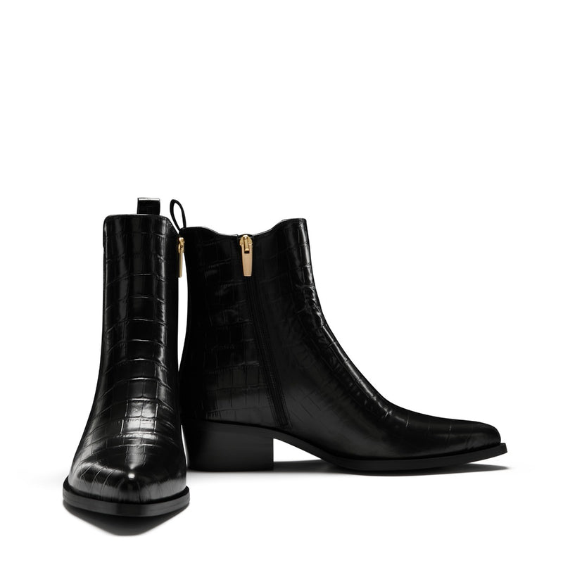 Isabel Bernard Vendôme Amandine Kroko Schwarz Kalbsleder Stiefel IB53010-201-36-zoom-