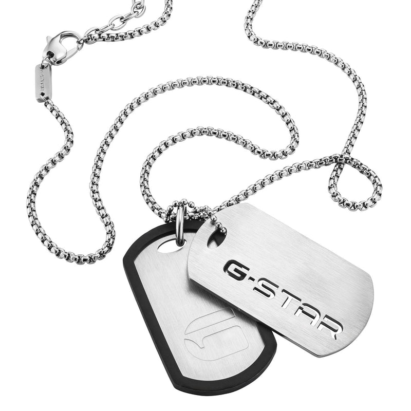 G-STAR D-Tag Silberne Box Chain Halskette GSJ.102.01-zoom-