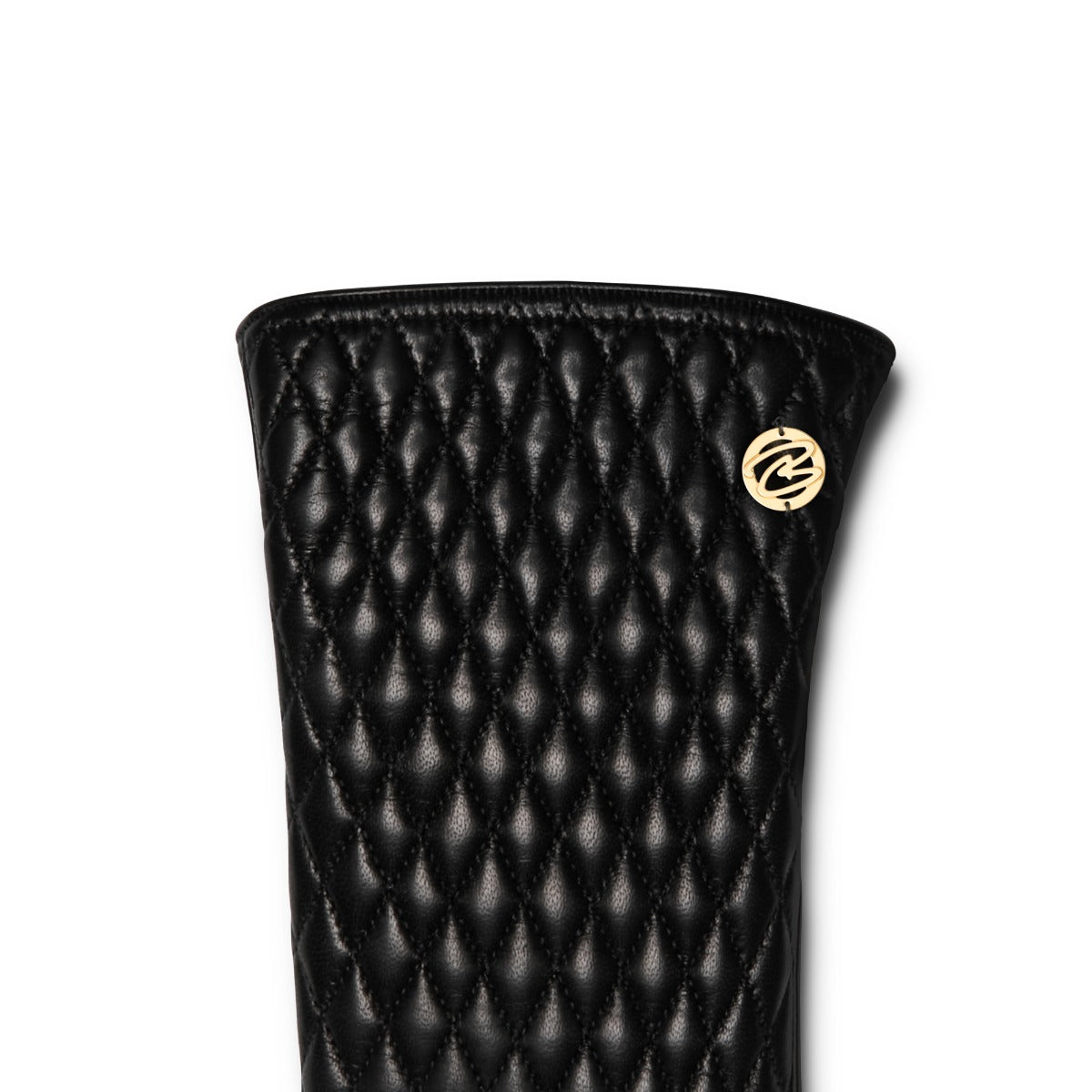 Isabel Bernard Honoré Rosette black goatskin leather gloves IB67002-301-6.5