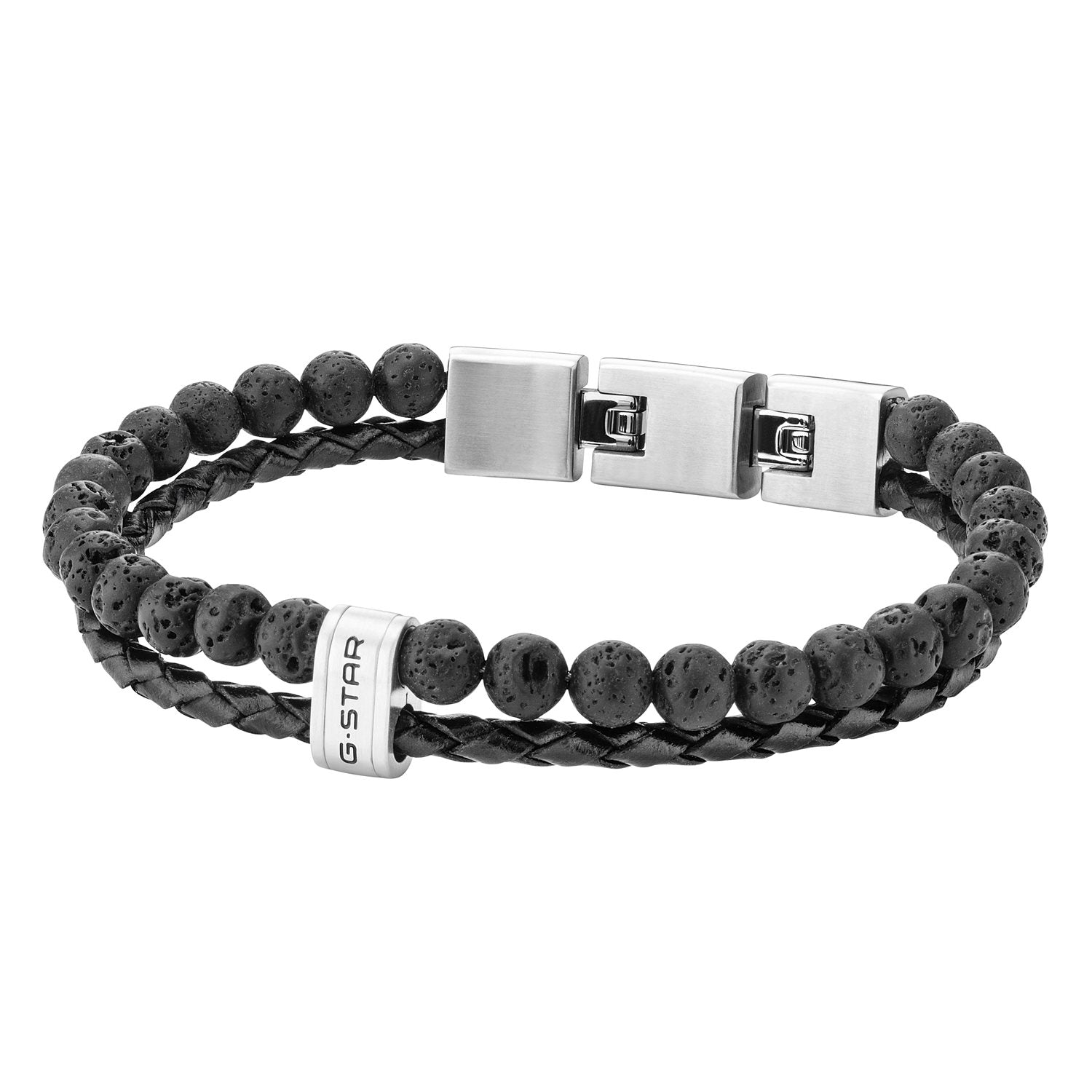G-STAR Tether02R Black Braided Leather Bracelet GSJ.110.03