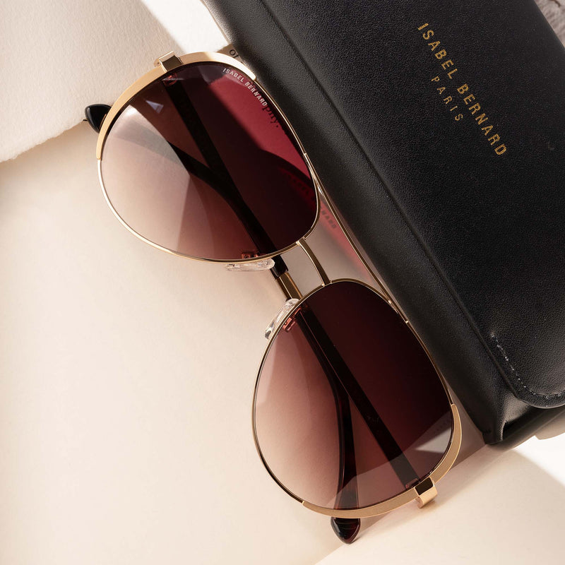 Isabel Bernard La Villette Ruby Goldfarbene Aviator Sonnenbrille IB400004-15-14-zoom-