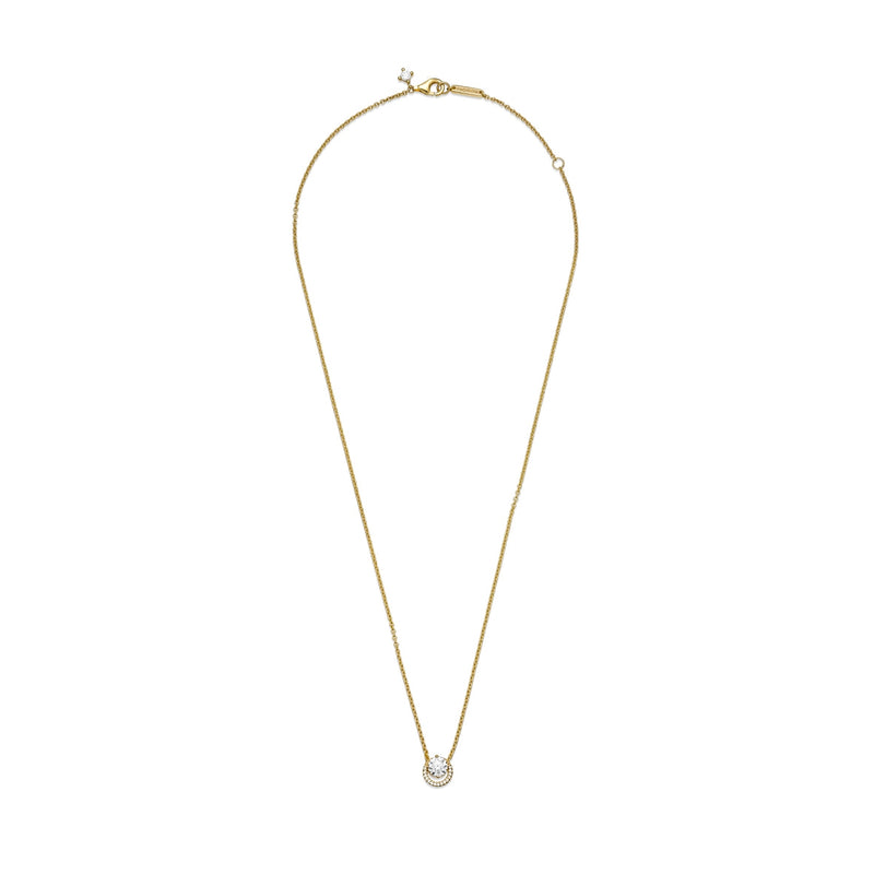 Pandora Timeless Goldfarbene Sparkling Round Halo Kette mit 585er Golden Plattierung 361174C01-45 (Länge: 45.00 cm)-zoom-