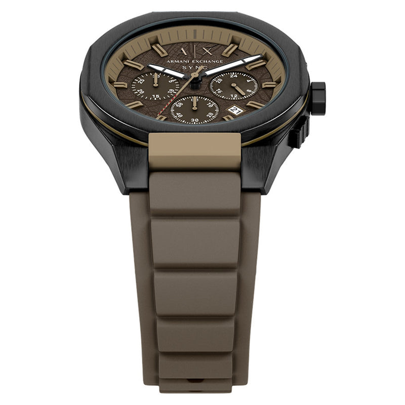 Armani Exchange Sync Round Brown Dial Watch AX4293-zoom-