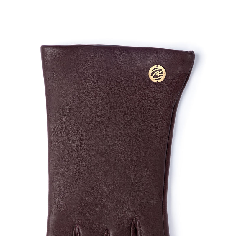 Isabel Bernard Honoré Eleanor dunkelbraune Lederhandschuhe aus Ziegenleder IB67000-331-8-zoom-