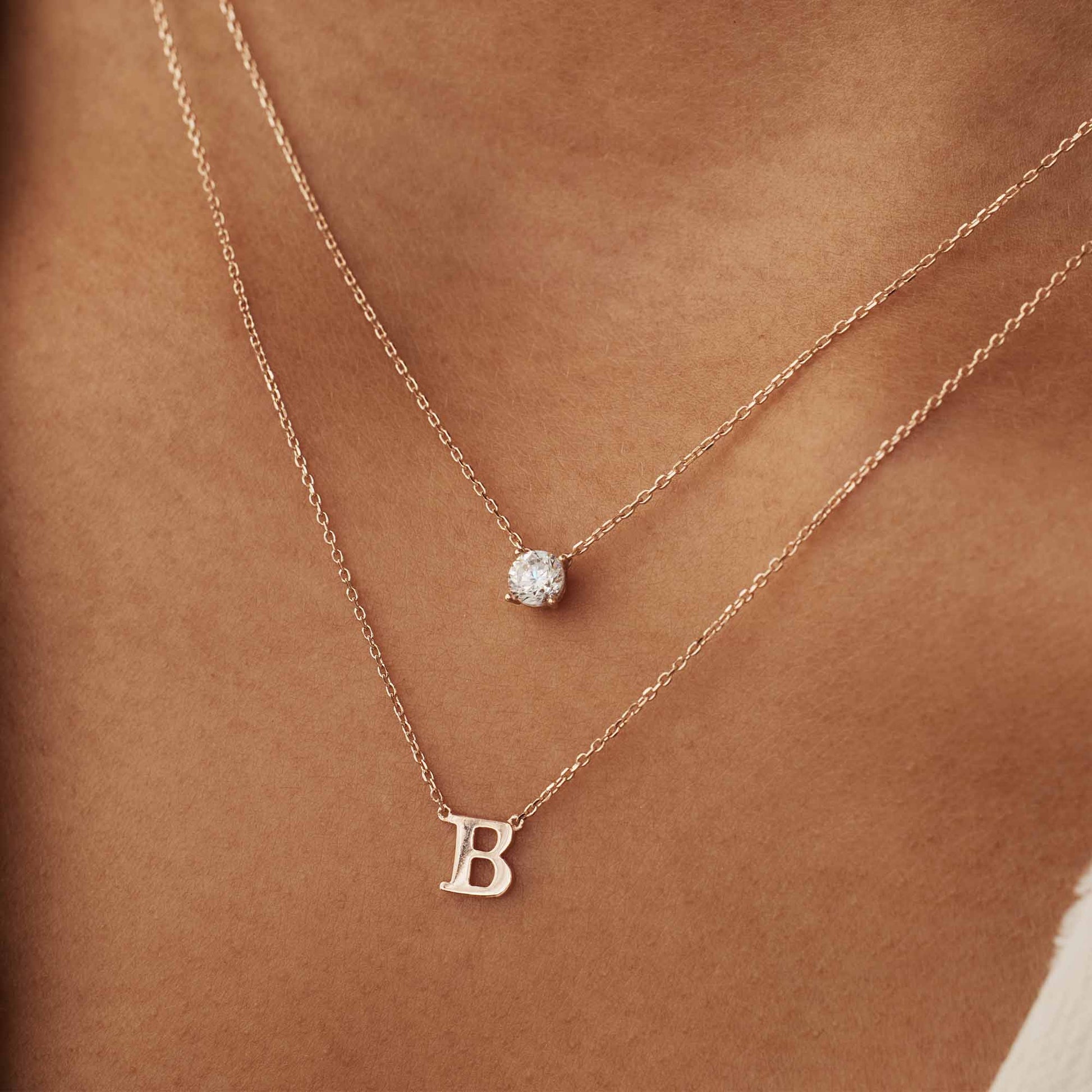 Isabel Bernard La Concorde Chloé 14 Carat Rosegold Initial Necklace IB340062-A