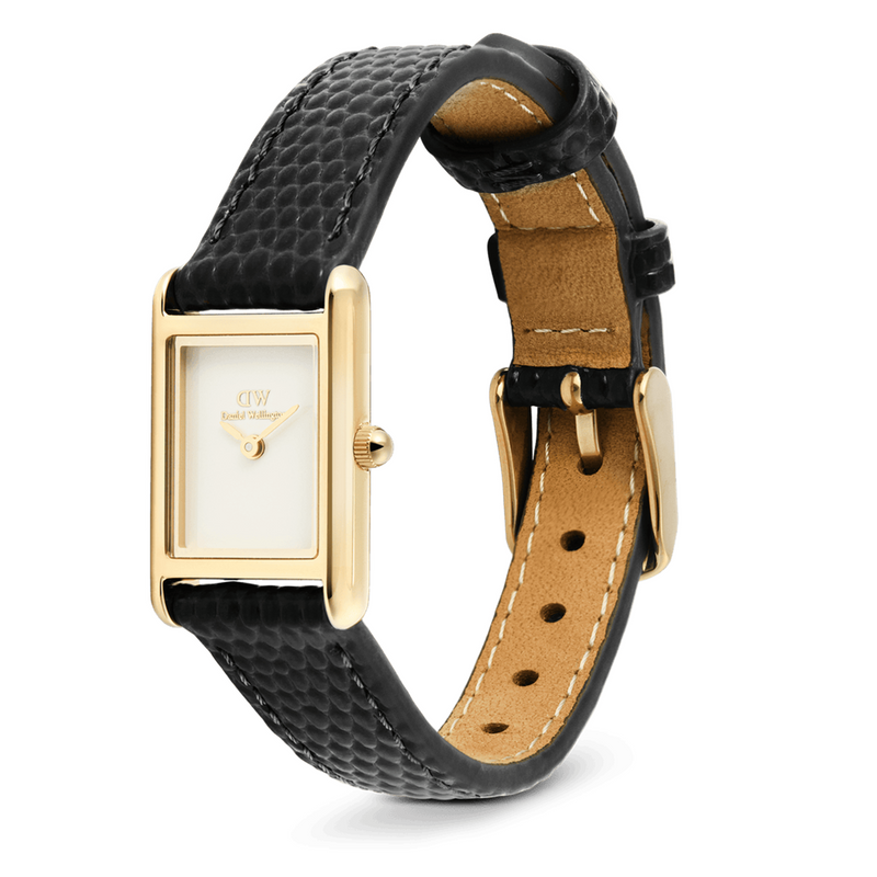 Daniel Wellington Bound Mini Black Lizard Goldfarben Damen Uhr DW00100903-zoom-