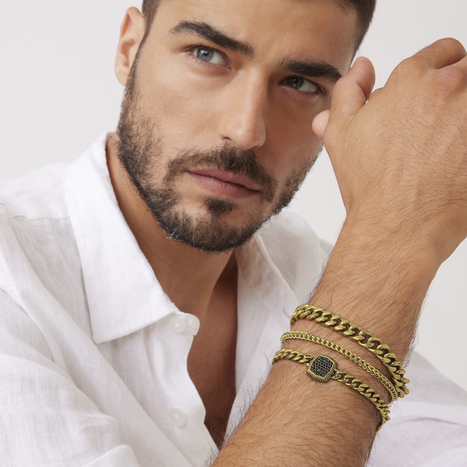 Guess Urban Code Gold-coloured Bracelet With Crystal JUMB06010JWYGS