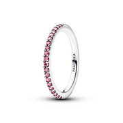 Pandora Timeless 925 Sterling Silver Sparkling Pink Pavé Band Ring 192999C02-56