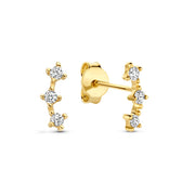 Beloro Jewels Monte Napoleone Mea 9 karat gold ear studs with zirconia BO360085