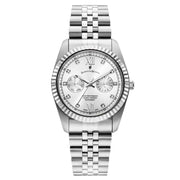 Jacques du Manoir Inspiration Multifunction Silberfarbene Edelstahl Unisex-Armbanduhr JWN06101