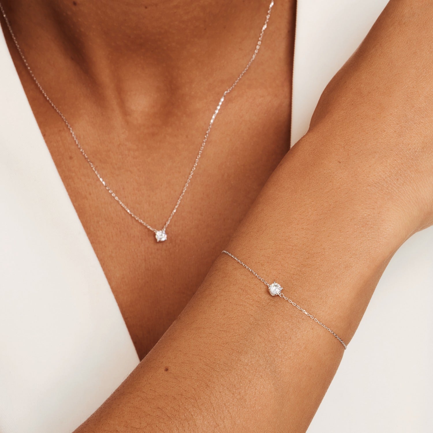 Isabel Bernard Saint Germain Faïs 14 Carat Whitegold Bracelet IB320105 (Length: 16.50-18.50 cm)