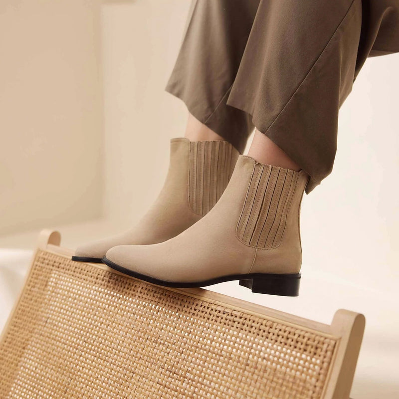 Isabel Bernard Vendôme Chey Beige Suede Chelsea Stiefel IB53000SS-174-37-zoom-