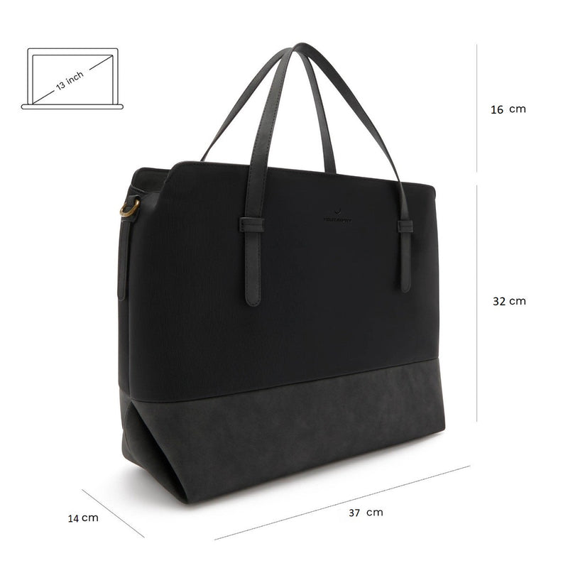 Violet Hamden Essential Bag Schwarze Schultertasche mit 13-Zoll-Laptopfach VH25034-zoom-