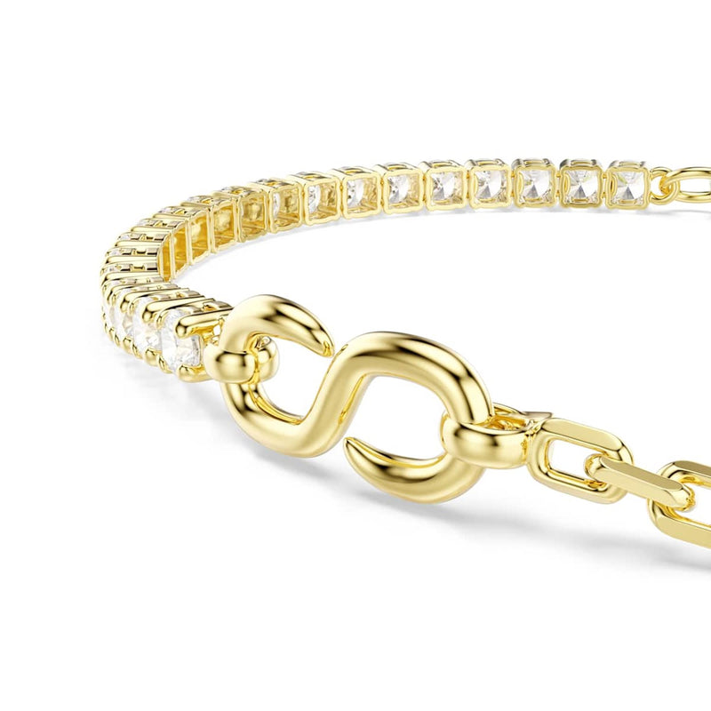 Swarovski Matrix Tennisarmband mit goldfarbener Kette 5753925-zoom-