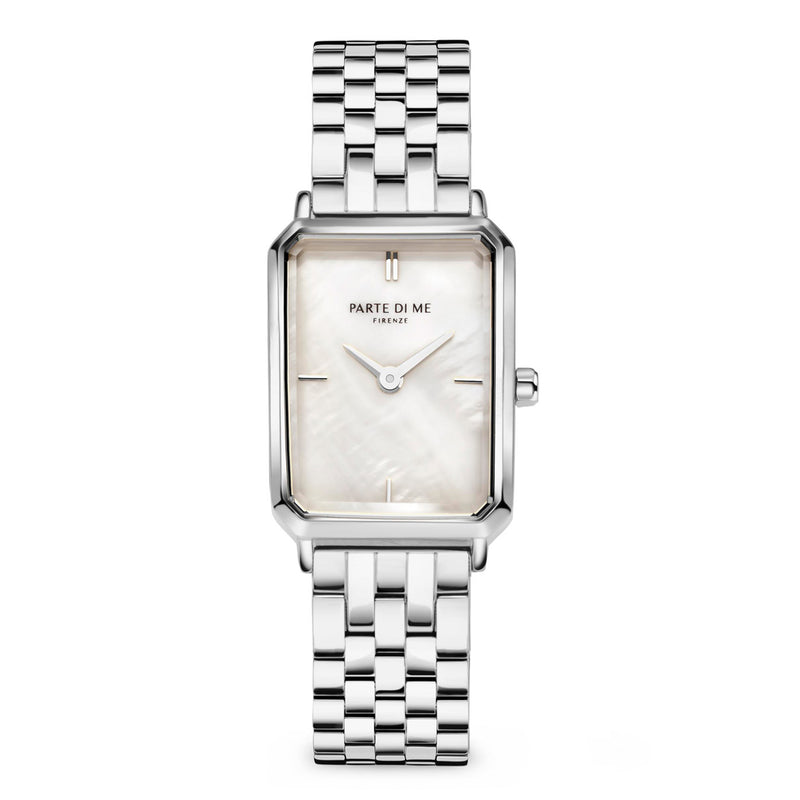 Parte Di Me Orologio Rechthoekig DamenUhr Silberfarbene und Perlemoer PDM09006-zoom-