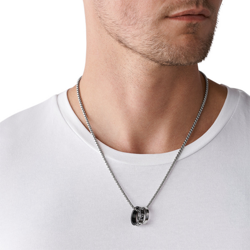 Diesel Double Pendant Halskette Aus Edelstahl DX1168040-zoom-