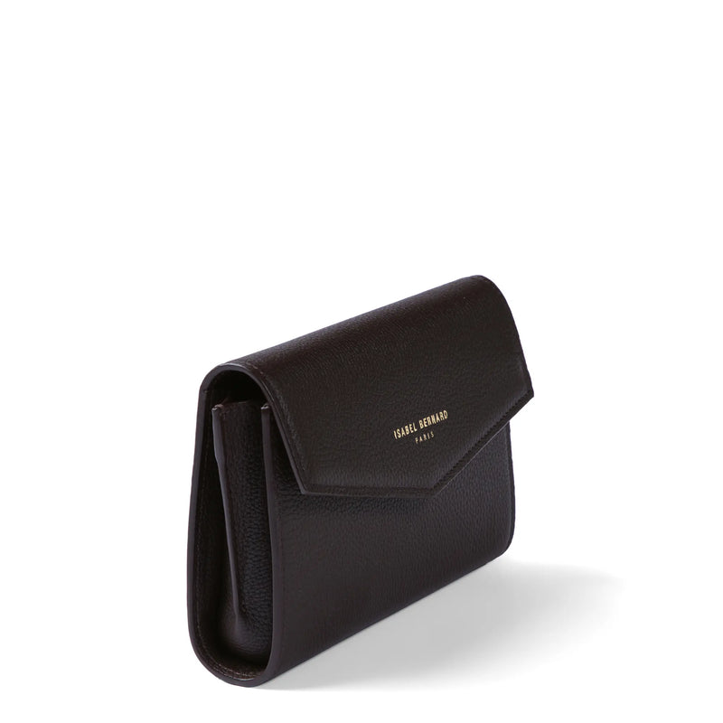 Isabel Bernard Honoré Lina Dunkelbraune Clutch Mit Abnehmbarer Schulterkette IB21135-031-zoom-