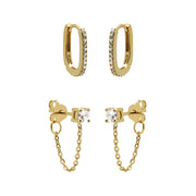 Karma 925 Sterling Silberen Goldfarbene Sun Kissed Earparty EPV22GP