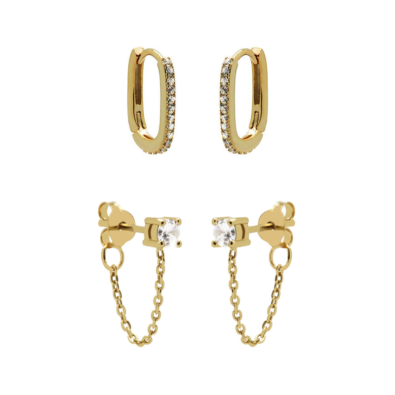 Karma 925 Sterling Silberen Goldfarbene Sun Kissed Earparty EPV22GP-zoom-